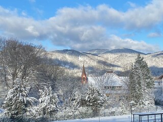 Blick auf die traumhafte Winterkulisse
