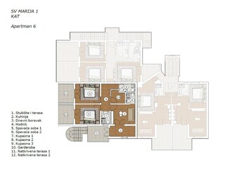Appartamento Stara Novalja Pianta del piano 39