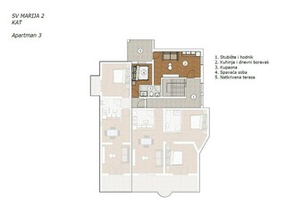Appartement Stara Novalja Grondplan 32