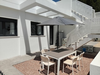 Terracce and fenced small garden