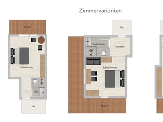Doppelzimmer-Grundrisse