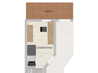 Einzelzimmer-Grundriss