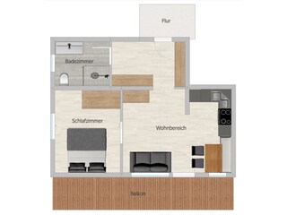 Appartement Typ C Grundriss