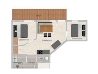 Appartement Typ E Grundriss