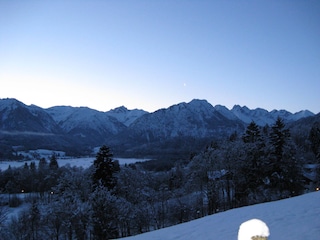 Aussicht - Abenddämmerung im Winter