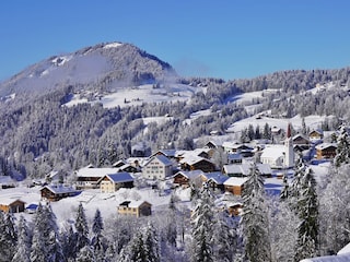 Sibratsgfäll Dorf im Winter