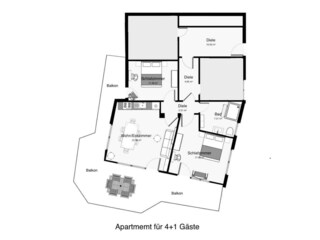 Am-Wiesental-Apartment für 4+1 Gäste