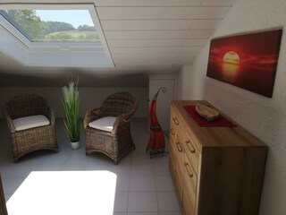 Schlafzimmer mit Sitzbereich