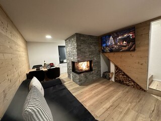 Wohnbereich mit Cheminée