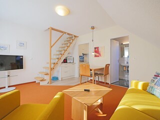 Wohnraum, Treppe ins Schlafzimmer