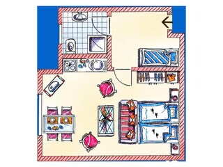 Grundriss Ferienwohnung Seestern 7