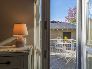 Eins der drei Schlafzimmer