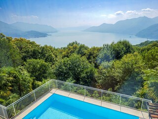 Traumhaftem Panoramablick auf den See und die Berge