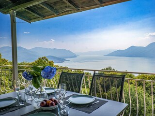 Ca. 20?m² großer, überdachter Sonnenbalkon mit traumhaftem Panoramablick auf den See und die Berg...