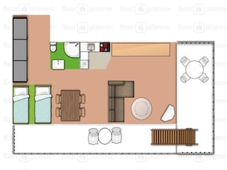 Wand zw. Wohnzimmer/Schlafzimmer  vorhanden