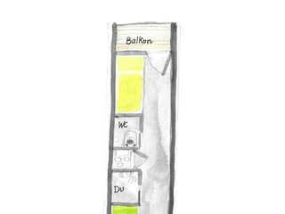 Zimmerplan Einbettzimmer
