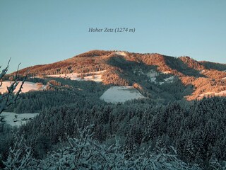 Blick auf den Hohen Zetz im Winter 2021/22
