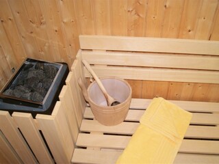 Vollholzsauna im Ferienhaus