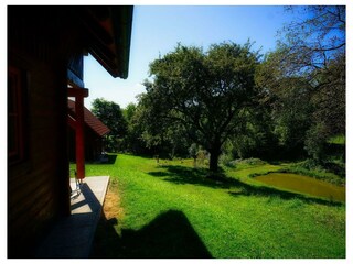 Blick auf Fischteiche