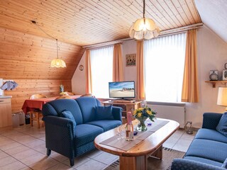 Wohnzimmer - Haus Sturmmoewe, Wohnung 3, 3-Zimmer-Ferienwohnung, Badallee 27-27a, St. Peter-Dorf