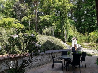 Terrasse mit Sitz und Liegestühle