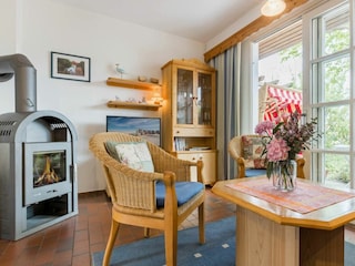 Wohnzimmer mit Kaminofen - St Peter Ording Dorf, Magisterhof, Hausteil 8 "Greetje", Olsdorfer Str...
