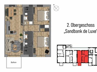 Ferienwohnung Hallig Nordstrandischmoor Grundriss 18