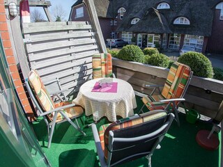 Auf der Terrasse der FeWo Bullauge