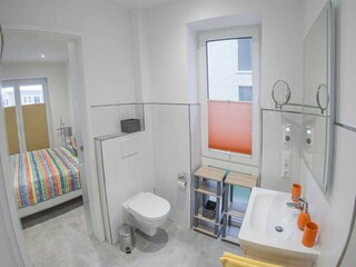 Ansicht Bad Perspektive Zugang vom Schlafraum