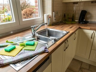 Weitere Perspektive Küche mit Blick nach draußen