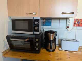 Mikrowelle, Grill usw. in der Küche