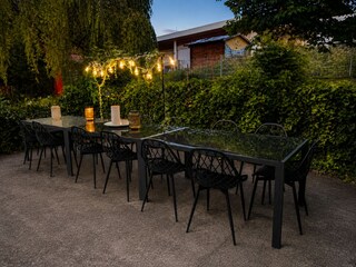 cozy terrace in ambient light at summer
