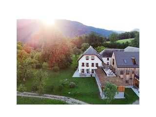 Sonne und Ansicht auf Reiterhof Edtbauer