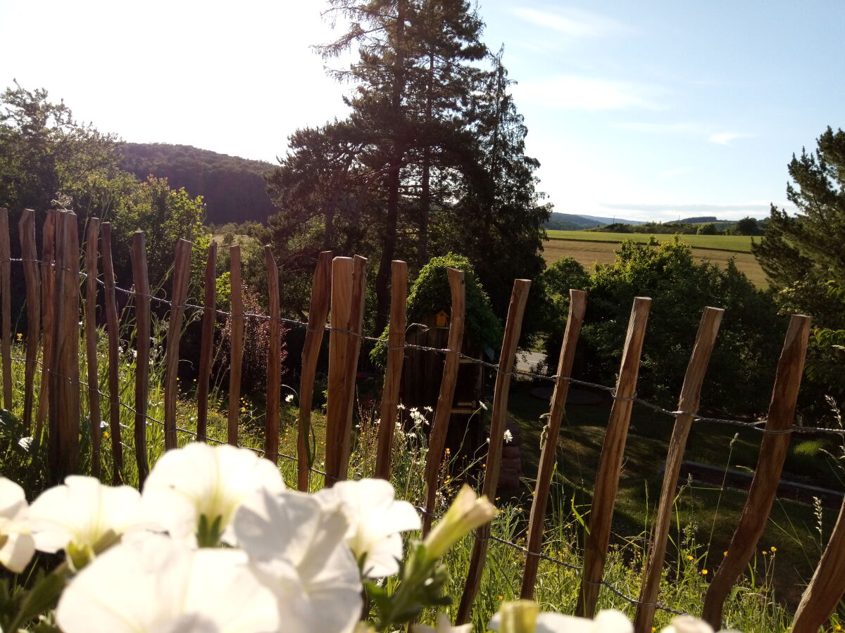 Blick von der Terrasse Ferienwohnung Lautertalblick