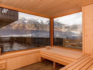Panoramasauna mit Blick auf den Dachstein