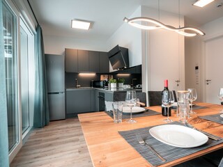 Eine Küche zum Verlieben mit Terrassenzugang