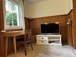 TV Zimmer mit Schreibtisch