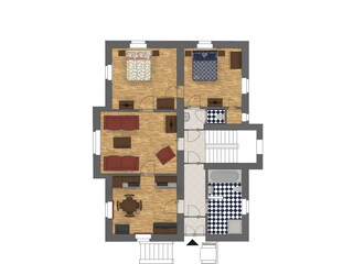 Grundriss Appartement Hochparterre