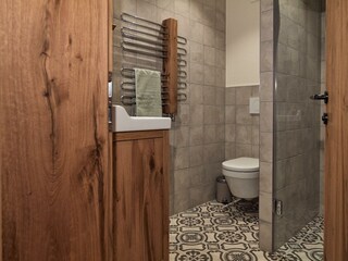 Badezimmer im Apartment Auszeit