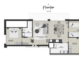 Grundriss Panoramasuite Mountain Alpin