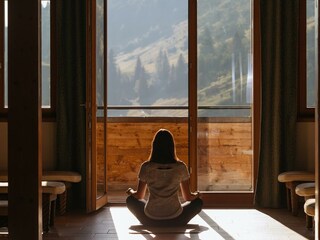 Morgenyoga mit Sonnenaufgang