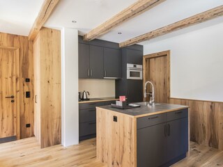 Küche im Apartment Gipfeltreff