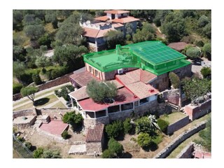 Bild von oben - Ferienwohnung Marcel grün markiert