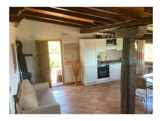 Wohn- und Esszimmer mit integrierter Küche (OG)