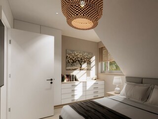 großzügiges Schlafzimmer mit Doppelbett- Animation © Im