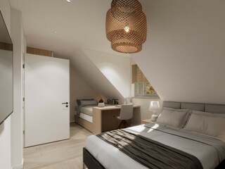 zweites Schlafzimmer mit Arbeitsbereich - Animation © I