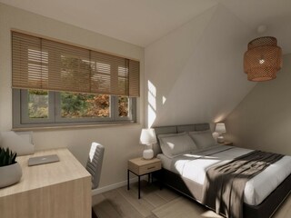 großes Schlafzimmer mit Schreibtisch - Animation © Imbu
