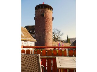Balkon mit einmaligem Blick auf die Trendelburg