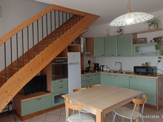 kitchen and living room