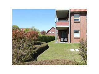 Kastanienhof Whg. 01 - Blick auf die überdachte Terrasse